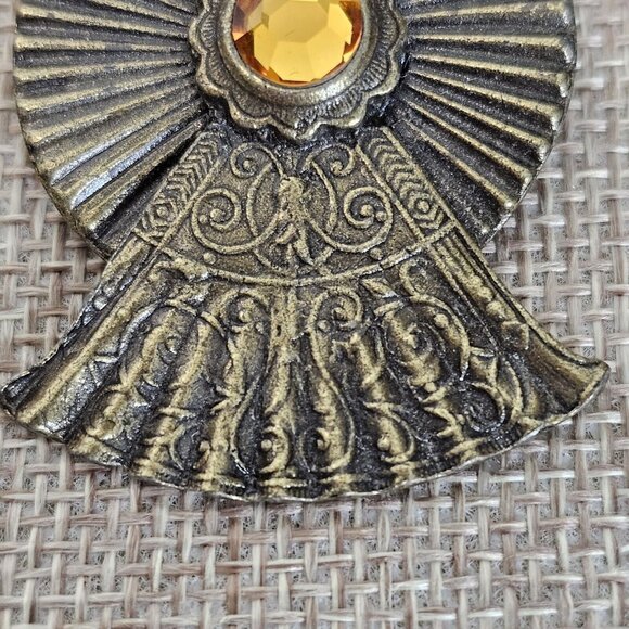 VTG Brooch Kenneth Cole Angel Pewter Silver Faux Topaz Birthstone Scorpio Pin - Picture 4 of 12